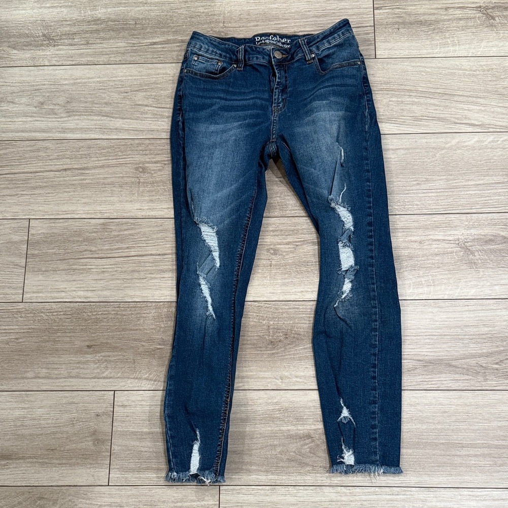 Resfeber Women's Blue Distressed Skinny Boyfriend Jeans 10